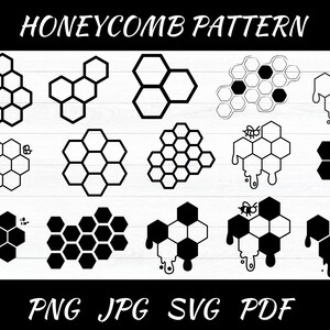 Honeycomb Pattern SVG Bundle: Bee Hexagon Design (Digital Download)