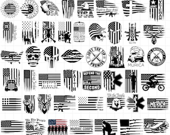 American Flag SVG – Patriotic Clipart, Military Designs (Digital Bundle)