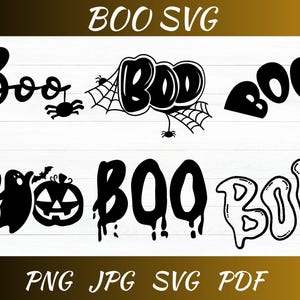 Boo SVG, Halloween SVG, Ghost SVG, Pumpkin Svg, Spooky Svg, Bat Svg, Spider Web Svg, Halloween Shirt Svg, Halloween Svg Files, Cricut Svg