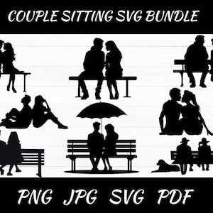 Paar Sitzend SVG, Paar Sitzend Schnittdatei, Paar Sitzend Cuple Sitzend Vektor, Paar Sitzend Png