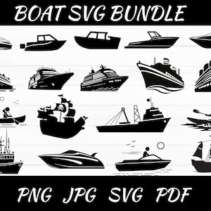 Boat Svg Bundle - Sail Boat Svg - Ship Svg - Speedboat Svg - Cruise Ship Svg - Boat Png Bundle - Boat Clipart - Boat SVG Cut Files