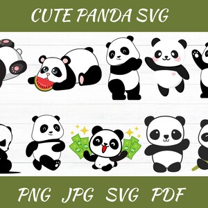 Panda carino Svg,Panda svg,Panda svg bundle,testa di panda svg,Monogramma di panda svg,Sagoma di panda per Cricut,Panda Png,Vettore,Download IMMEDIATO