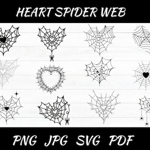 Heart Spider Web SVG: Halloween Shirt Design, Love Theme (Digital Download)