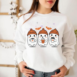 Cute Coffee Ghosts SVG, Cute Ghost SVG, Halloween Ghosts PNG, Cute Ghost Halloween, Spooky Coffee Svg Png, Halloween Png, Instant Download