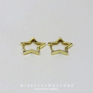S925 Sterling Silver Gold-Plated Five-Pointed Star Shaped Fashion Earrings