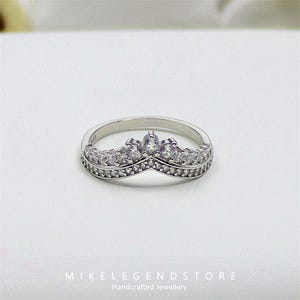 925 Silver Fairy Tale Princess Wishing Crown Ring