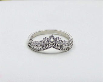 925 Silver Fairy Tale Princess Wishing Crown Ring