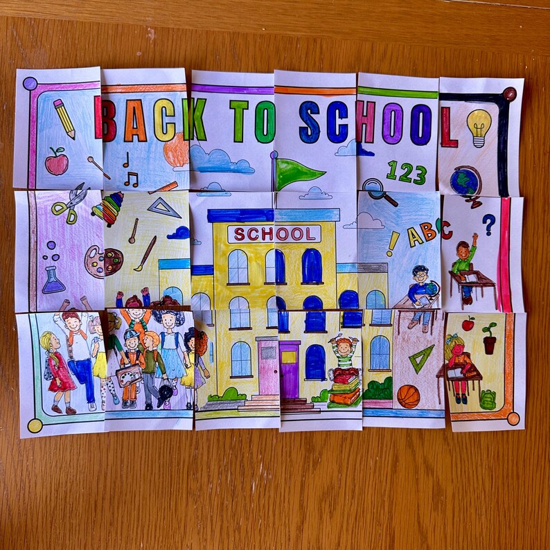 Back to School – Collaborative Coloring Poster (printable Pdf),first ...