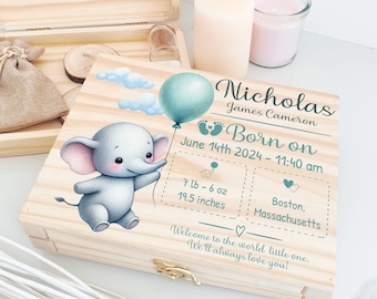 Cadeau de naissance, boite à souvenirs, cadeaux de baptême, cadeau bébé personnalisé, cadeau naissance, coffret en bois