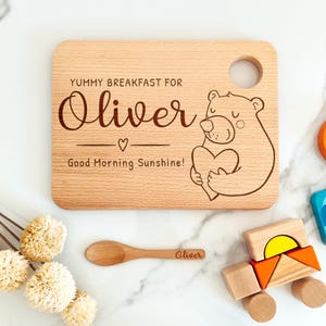 Personalized wooden board, Personalized breakfast board, Baby gift birth, Personalized gifts, Gift baptism, Christmas