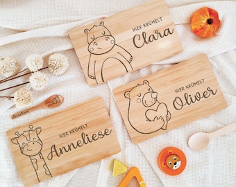Personalized wooden board, personalized breakfast board, baby gift birth, personalized gifts, baptism gift, newborn gift