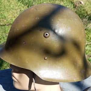Capacete de aço M36 original da Segunda Guerra Mundial, Exército Real.