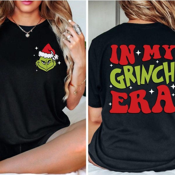 In meiner Grinch-Ära zweiseitiges Weihnachtshemd, Grinch-Ära-Sweatshirt, Retro-Weihnachtshemd, frohes Weihnachten-T-Shirt, frohes Gricmas Pullover