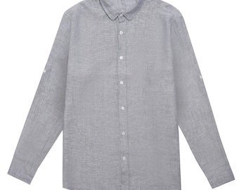 Men's Long Sleeve Linen Shirt: Lightweight Breathable Summer Top