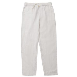 Men’s Natural Linen Pants | Relaxed Fit Drawstring Trousers | Summer Breathable Straight Leg Casual Linen Pants with Pockets