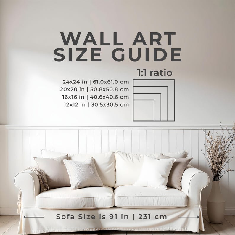 Photoshop Template Editable Wall Art Size Guide | Square 1x1 PSD JPG ...
