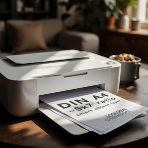 A4 5x7 Rustic Printer Mockup | Digital Product Showcase | PSD Smart Object | Crop Guides | Boho Scene | Photoshop Photopea | Etsy Seller