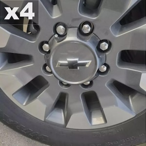 x4 Gloss Black BowTie PLASTIC WHEEL OVERLAYS 2022-2025 Silverado not vinyl