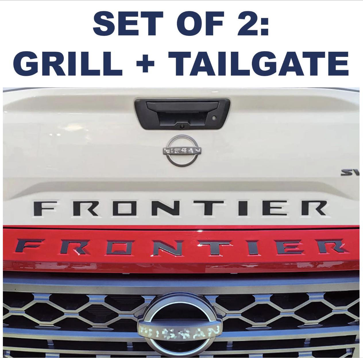 White 3D Raised Domed Tailgate Lettering For 2022-2024 Nissan Frontier – Made In USA, Self-Adhesive & Waterproof