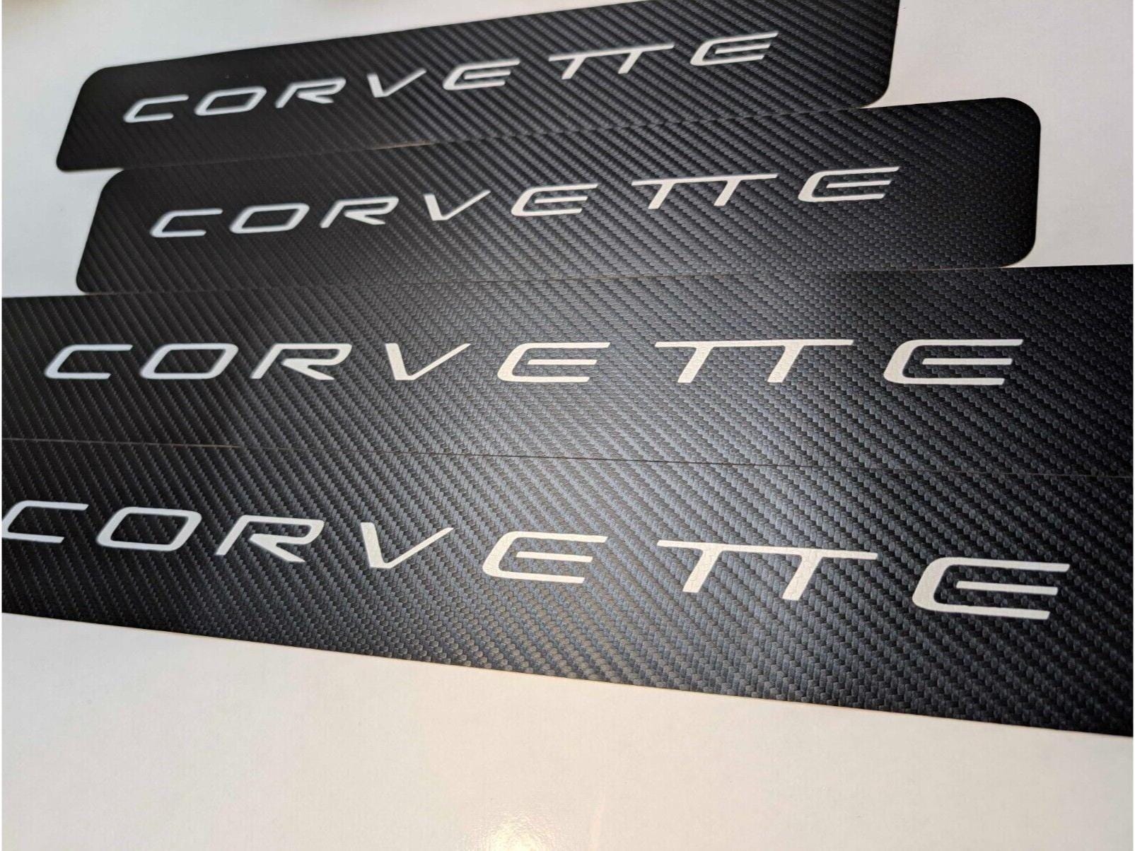 4Pcs Car Threshold Strip Door Plate Sill Scuff Cover Stickers for CORVETTE C5