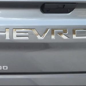 VINYL - CHROME Letters Decals fits Silverado Tailgate 2019 2020 2021 2022 2023 2024 2025