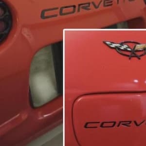 Gloss Black Plastic Letters Inserts FOR C5 Corvette 97-2004 Front + Rear NOT VINYL