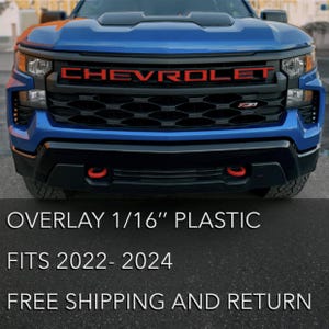 Overlay RED Plastic Letters fits Silverado Grill 2022 2023 2024 2025