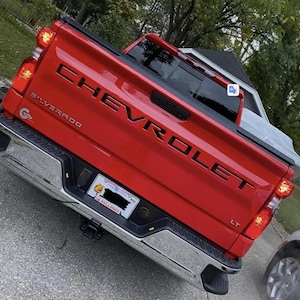 VINYL: Gloss Black Tailgate Letters Chevrolet Silverado 2019 - 2025