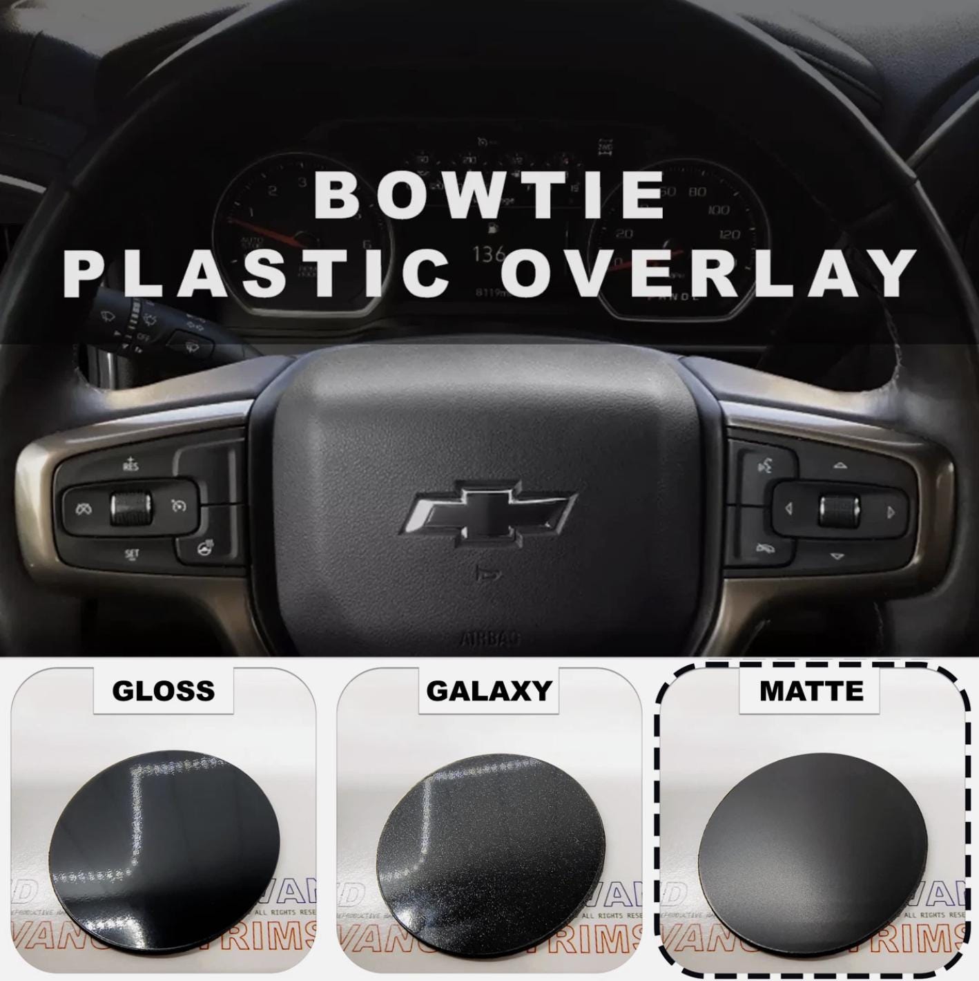 Chevy Bowtie Steering Wheel Overlay