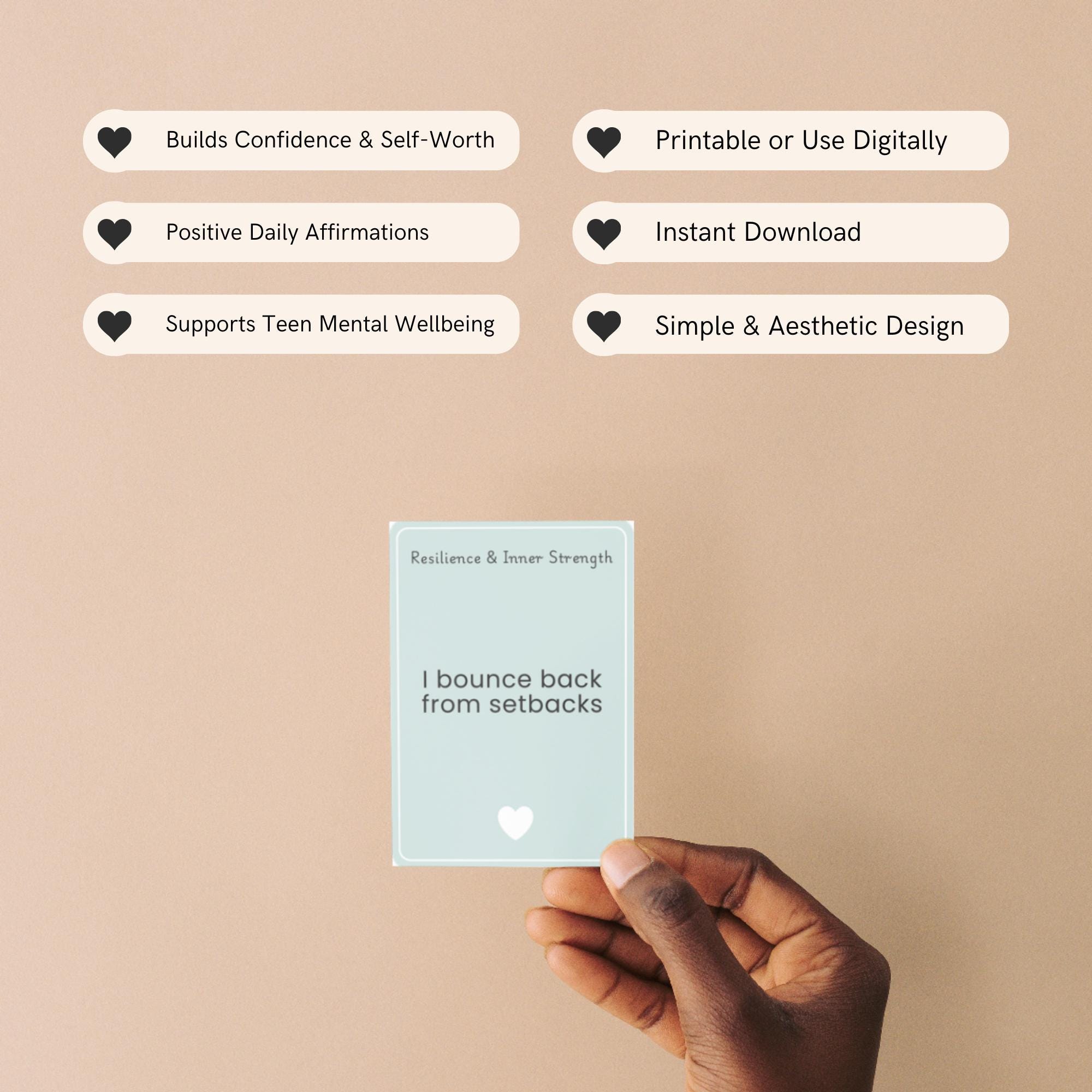 Affirmation Cards for Teens Printable, Teen Affirmations, Daily ...
