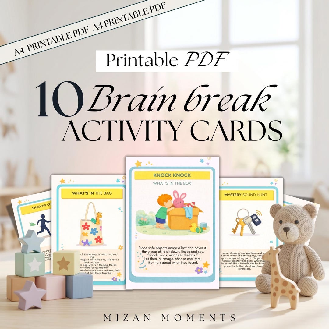 Brain Break Activity Cards for Kids, Printable Kids Activity Cards ...