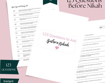 Islamic marriage pre marriage question | nikah planner | couples to be questions | Muslim wedding prep