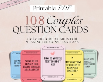 Couple Question Cards, Conversation Starters Cards, Date Night Cards, Romantic Anniversary Gift, Icebreaker Games, Relationship Cards Games