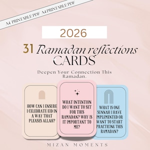Ramadan reflections cards|Ramadan 2026 |Ramadan printable |Ramadan Mubarak |Islamic cards |Ramadan daily plan |Ramadan plan digital | pdf