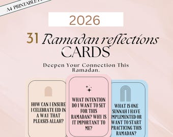 Ramadan reflections cards|Ramadan 2026 |Ramadan printable |Ramadan Mubarak |Islamic cards |Ramadan daily plan |Ramadan plan digital | pdf