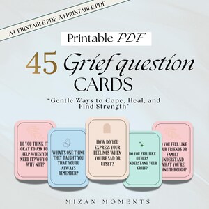 Cartes de questions sur le deuil | thérapie pour adolescents et enfants | Cartes d'amorce de conversation, Santé mentale, Deuil, Counseling | brise-glace | CBT