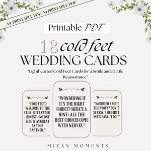 Tarjetas para el día de la boda con los pies fríos / tarjetas para el día de la boda de una nueva pareja / tema de la despedida de soltera / regalo para los futuros novios / palabras de consuelo