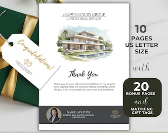 Realtor Thank You Card Digital Printable Template for Clients Buyers Coach Real Estate Referral Closing Gift Favor Appreciation Note Tag