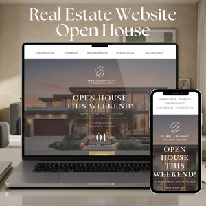 Luxury Real Estate Custom Website Template Property Landing Page QR code Website Design Lead Generation Editable Open House Listing Website