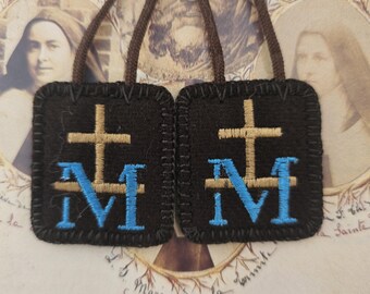 Handmade St. Therese Brown Scapular - 100% Wool, Durable & Traditional Religious Devotional