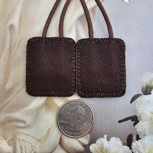 Simple Brown Scapular*100% Woven Wool*Plain  Style*Traditional Catholic*Marian Devotion*18 Inch Cord Straps*Medium