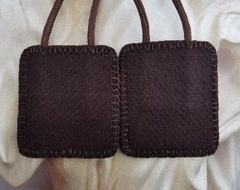 Simple Brown Scapular*100% Woven Wool*Plain  Style*Traditional Catholic*Marian Devotion*20 Inch Cord Straps*Large