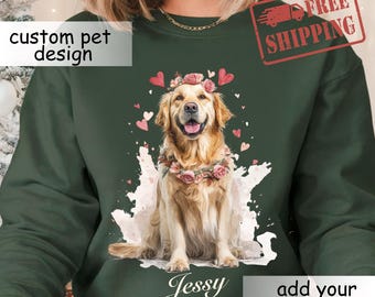 Sudadera Golden Retriever de San Valentín: Camiseta unisex para amantes de los perros