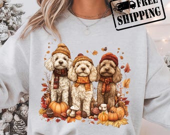 Goldendoodle-sweater herfst: Thanksgiving Dog Lover-shirt