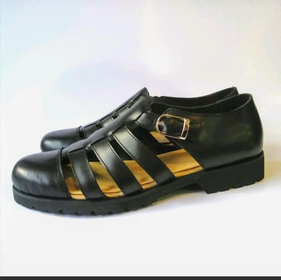 Genuine Leather Gurkha Sandal. Stylish Braided Sandals With