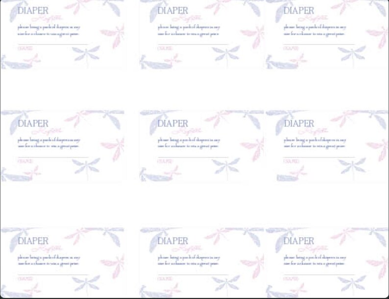 Gilmore Girls Baby Diaper Raffle Cards *digital File* - Etsy