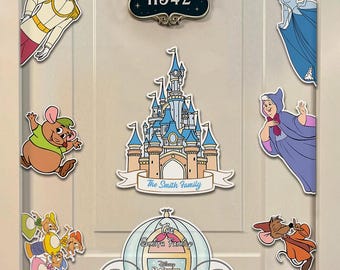Personalized Disney Inspired Cinderella Magnet, Disney Princess Magnet, Cruise Door Magnet, Cinderella Carriage Magnet, Disney Family Magnet