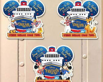 Personalized Family Cruise Magnet, Mickey and Friends Magnets, Dcl Cruise Magnets, Mickey Cruise Magnets, Disney Cruise Door Magnets