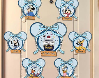 Ímã personalizado Disney Cruise Coquette, ímãs de cruzeiro do Mickey e seus amigos, ímã de porta Disney Cruise, ímãs de cruzeiro em família