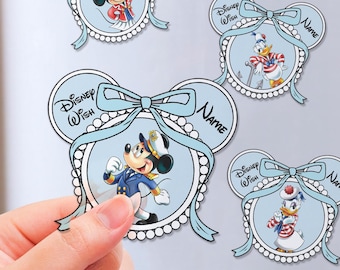 Personalized Mickey and Friends Cruise Magnets, Disney Cruise Coquette Magnet, Cruise Door Magnet, Disney Cruise Trip Decor